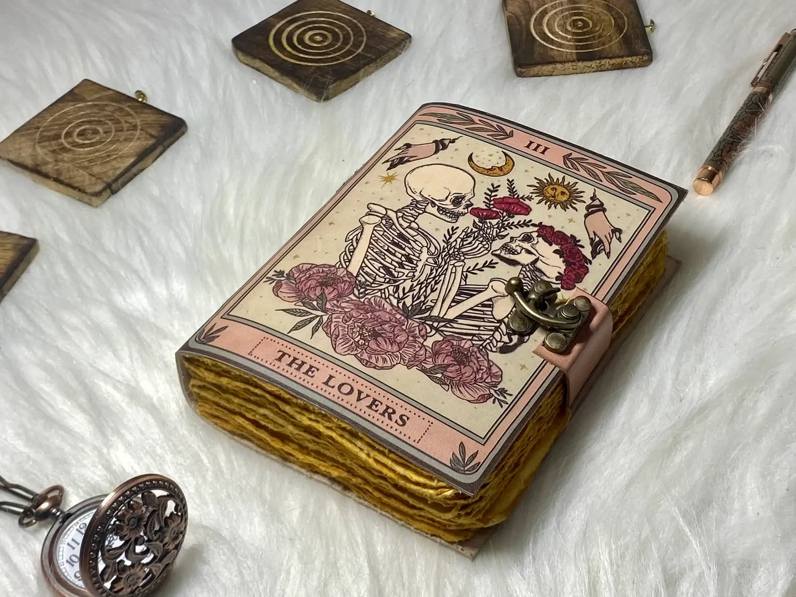Diario in pelle vintage con stampa The Lover