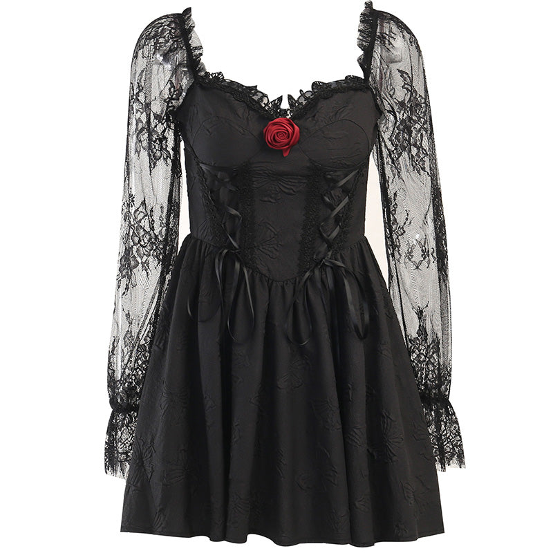 Floreal lace dress with sleeve