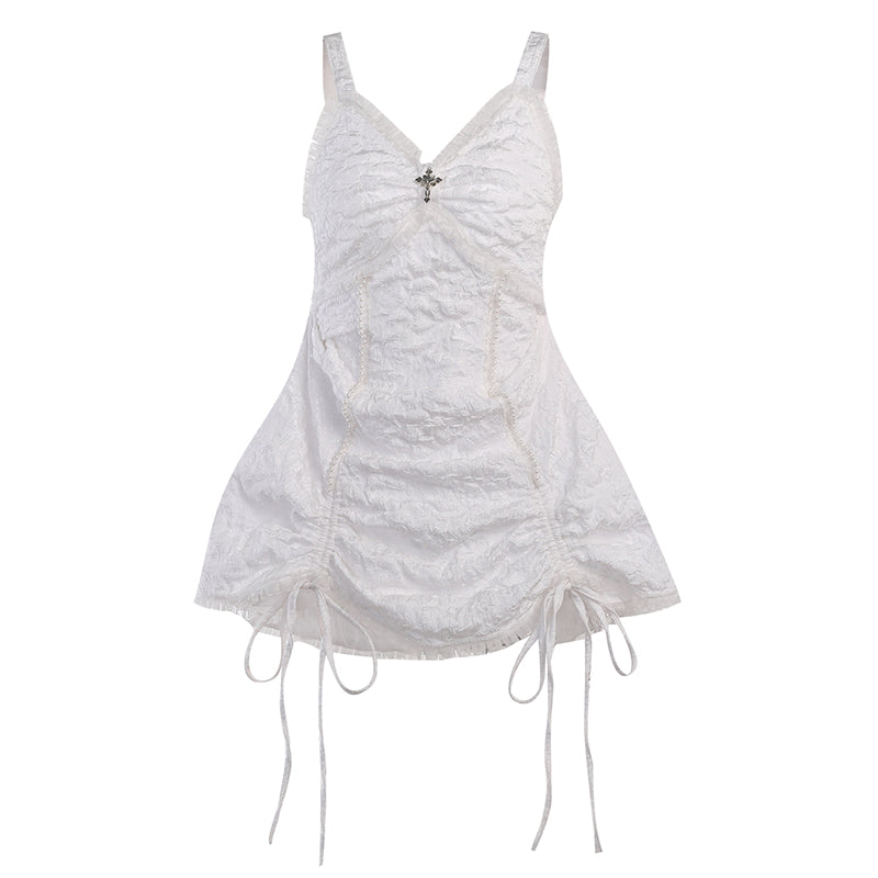 Abito in Pizzo bianco senza spalline