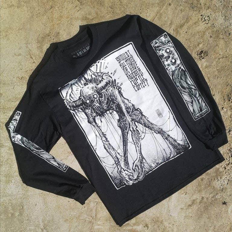 Godmachine Coffee & Philosophy: T-shirt unisex a maniche lunghe