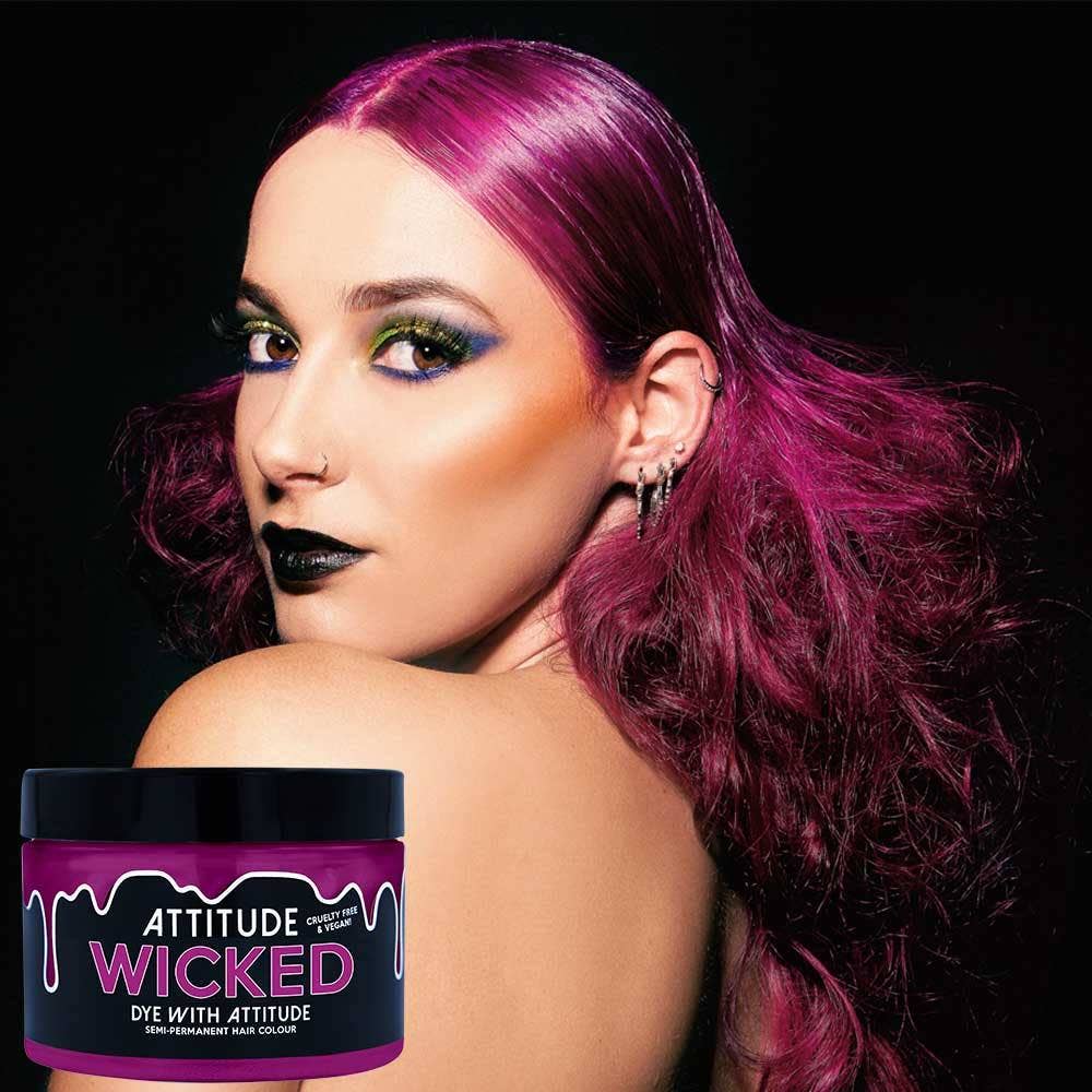 Attitude Hair Dye - Tinta per capelli Wicked Purple, vegana, non testata sugli animali