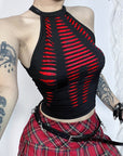 Crop Top tagliato con ragnatela