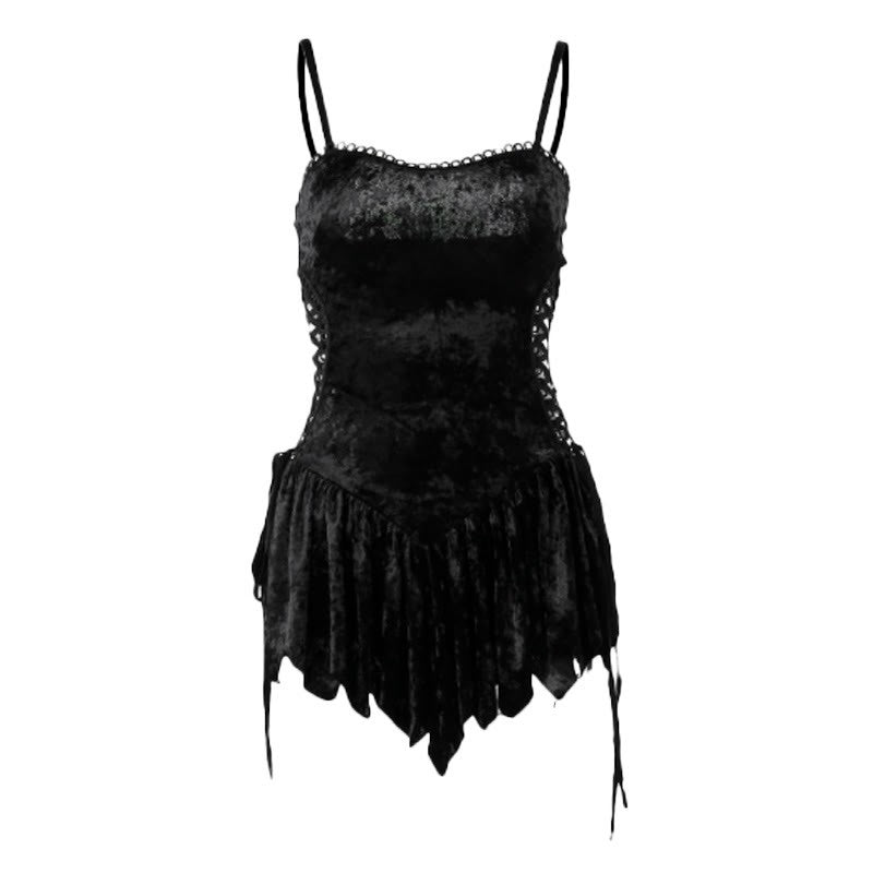 Vestito Goth corto ciniglia