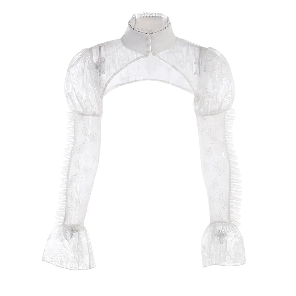 Coprispalle Lace Shawl Bianco Vittoriano