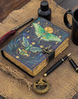 Quaderno in pelle vintage con stampa a farfalla