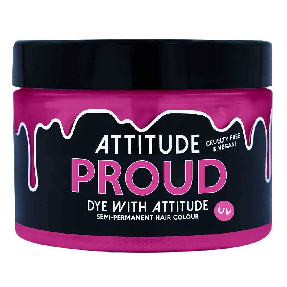 Attitude Hair Dye - Tinta per capelli Proud UV rosa, vegana, cruelty-free