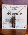 Moondust and Raven - Collana con amuleto Hecate Spell Jar, gioielli in cristallo da strega
