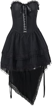 Vestito corsetto in stile gotico con inserti di pizzo
