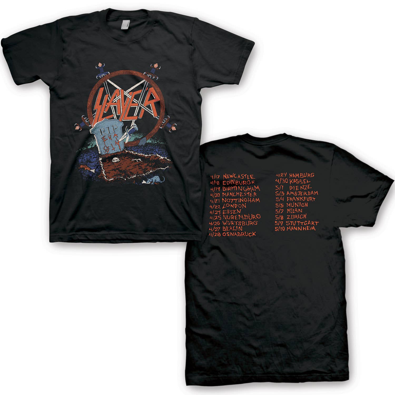 Manic Merch - Maglietta Slayer- Open Grave Tour