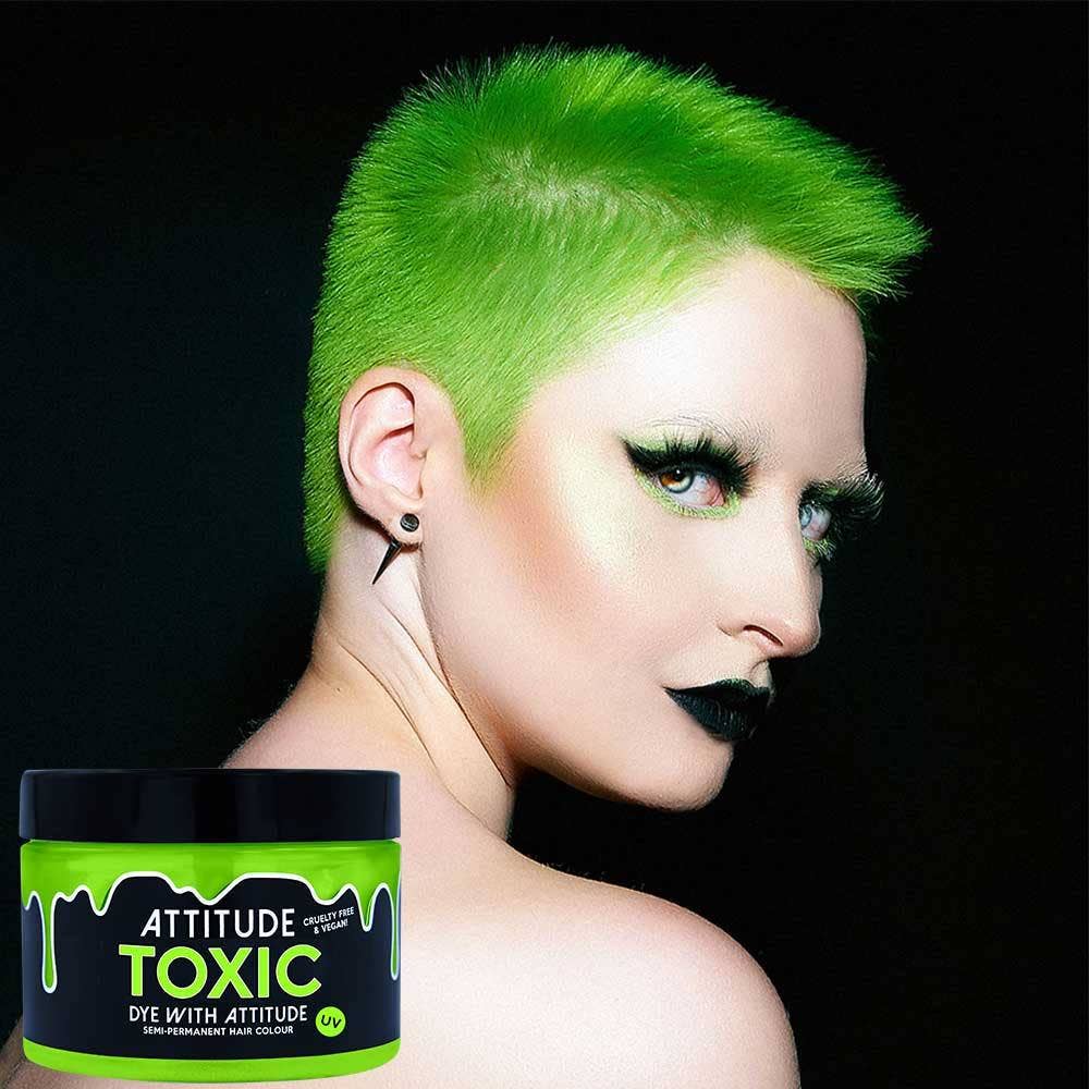 Attitude Hair Dye - Tintura per capelli verde UV tossica, vegana, cruelty-free