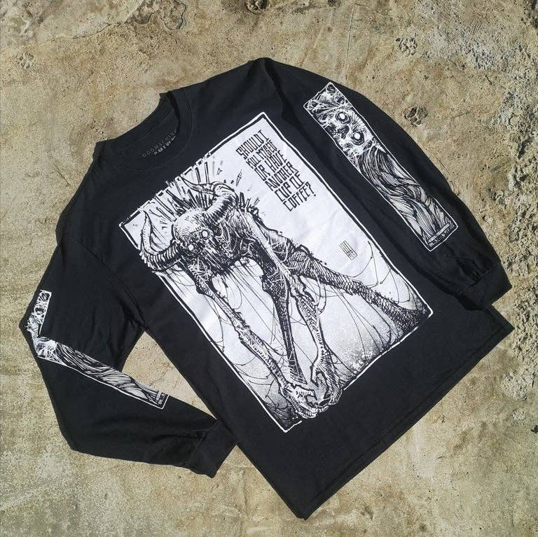 Godmachine Coffee & Philosophy: T-shirt unisex a maniche lunghe