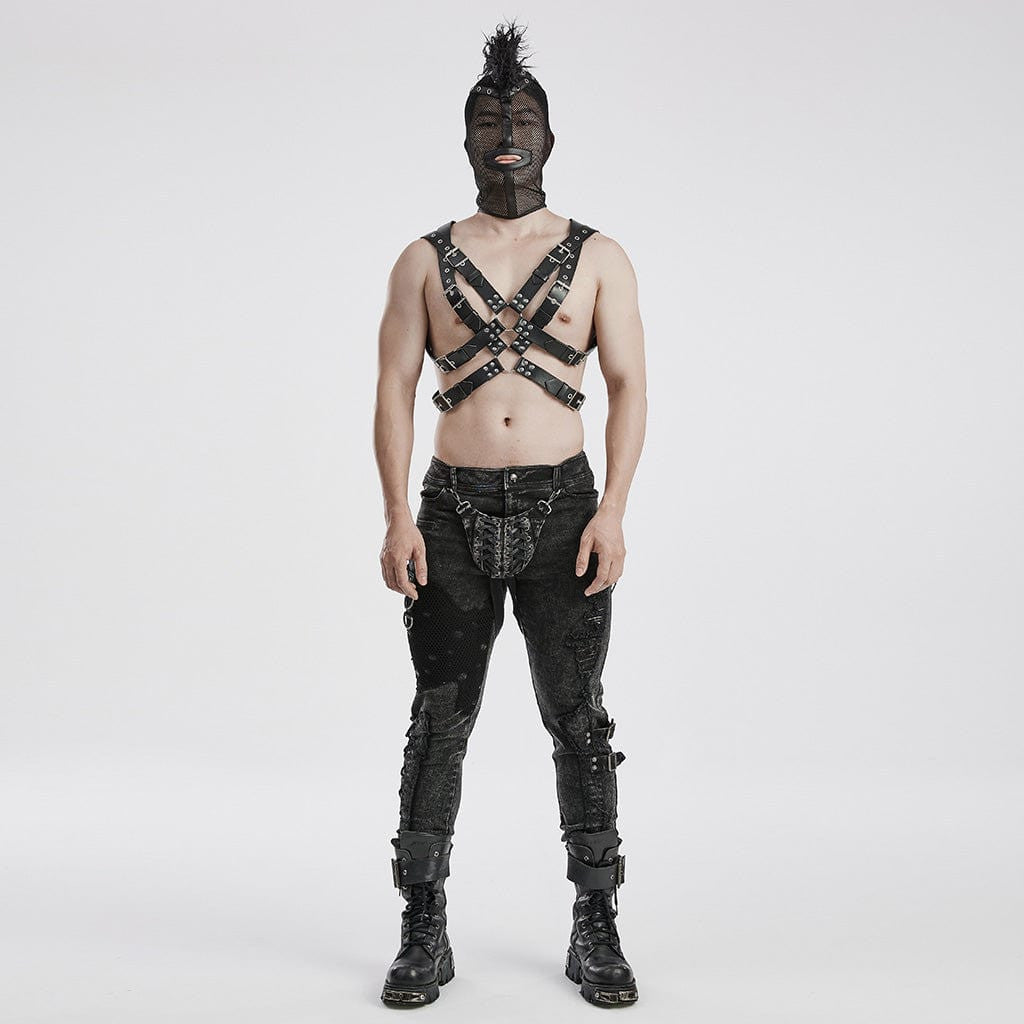 Punk rare Hardcore Haven - Punk Mesh Mask With Mohawk