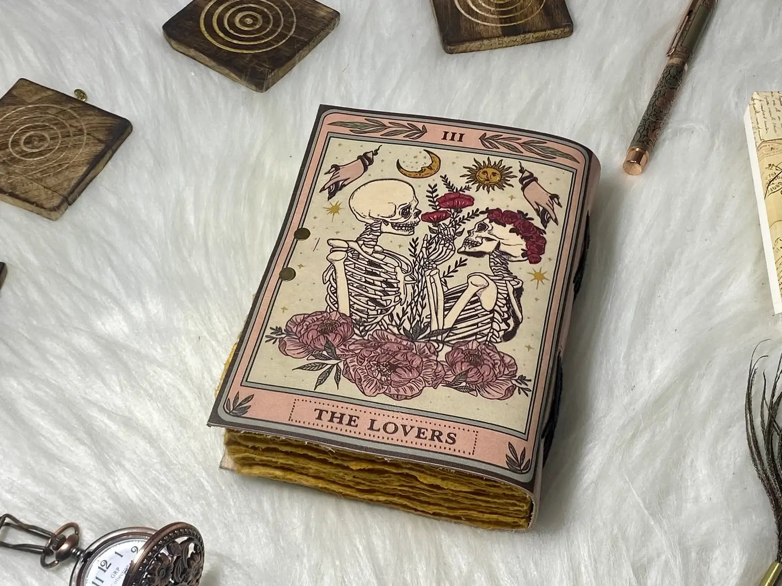 Diario in pelle vintage con stampa The Lover
