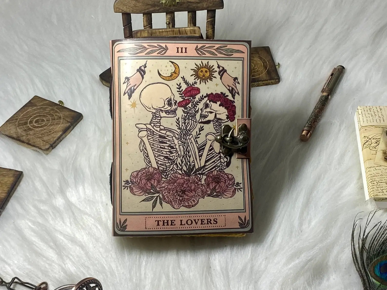 Diario in pelle vintage con stampa The Lover