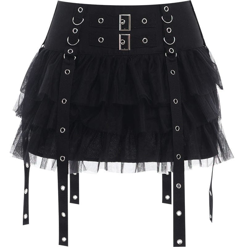 Gonna Mini Skirt Goth con fibbie