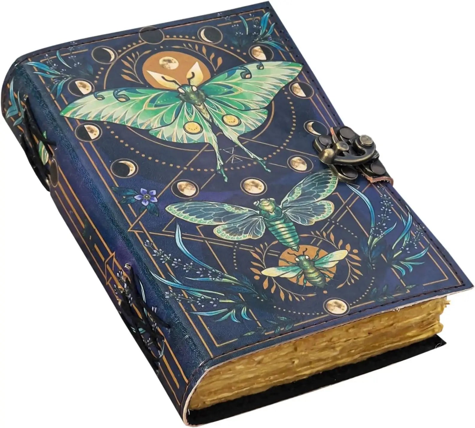 Quaderno in pelle vintage con stampa a farfalla