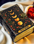 Leatherooze - 🌙✨ Grimorio in Pelle con Fasi Lunari Libro di Stregoneria 5x7 pollici