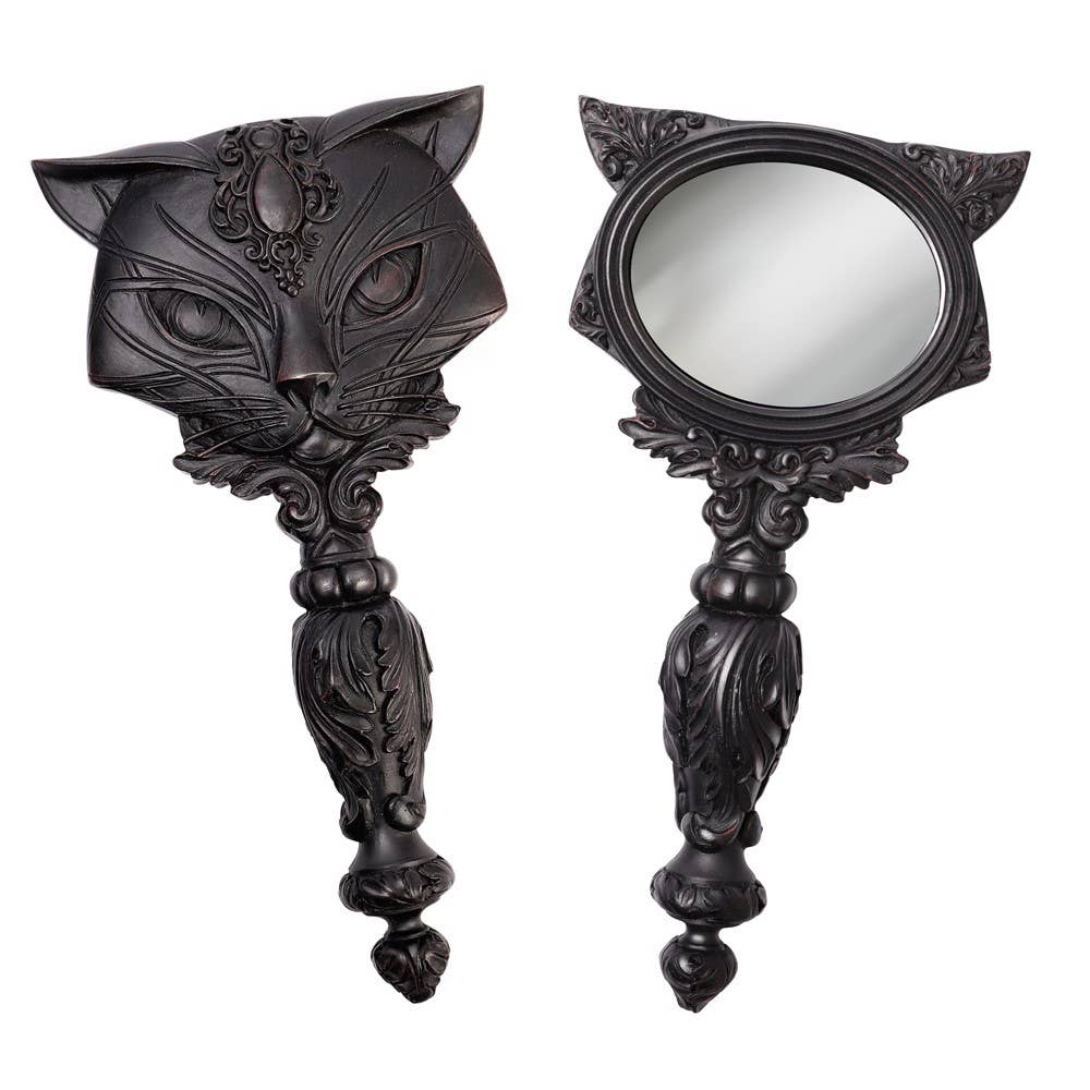 Alchemy England - Specchio a Mano Sacro Gatto (Nero) (Specchio)