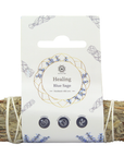 Green Tree Candle - Healing Blue Sage Smudge Stick 10 cm con etichetta