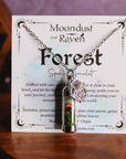 Moondust and Raven - Collana con amuleto Forest Spell Jar, gioielli in cristallo da strega