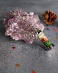 Moondust and Raven - Collana con amuleto Forest Spell Jar, gioielli in cristallo da strega