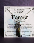 Moondust and Raven - Collana con amuleto Forest Spell Jar, gioielli in cristallo da strega