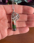 Moondust and Raven - Collana con amuleto Forest Spell Jar, gioielli in cristallo da strega