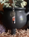 Moondust and Raven - Collana con amuleto Lilith Spell Jar, gioielli Witchy Crystal