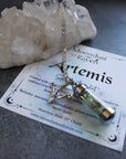 Moondust and Raven - Collana Amuleto con Barattolo di Incantesimi di Artemide, Gioielli di Cristallo Stregati