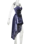 Vestito Velluto Gothic Lilla con croci