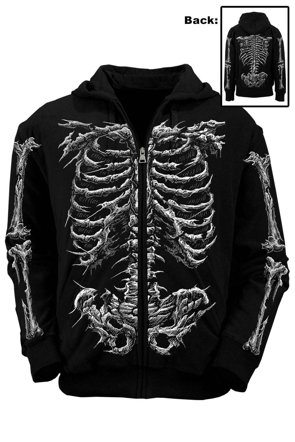 vampirefreaks - Felpa con cappuccio Dead Inside Skeleton