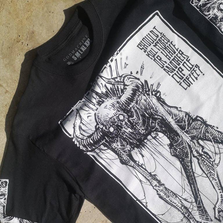 Godmachine Coffee & Philosophy: T-shirt unisex a maniche lunghe