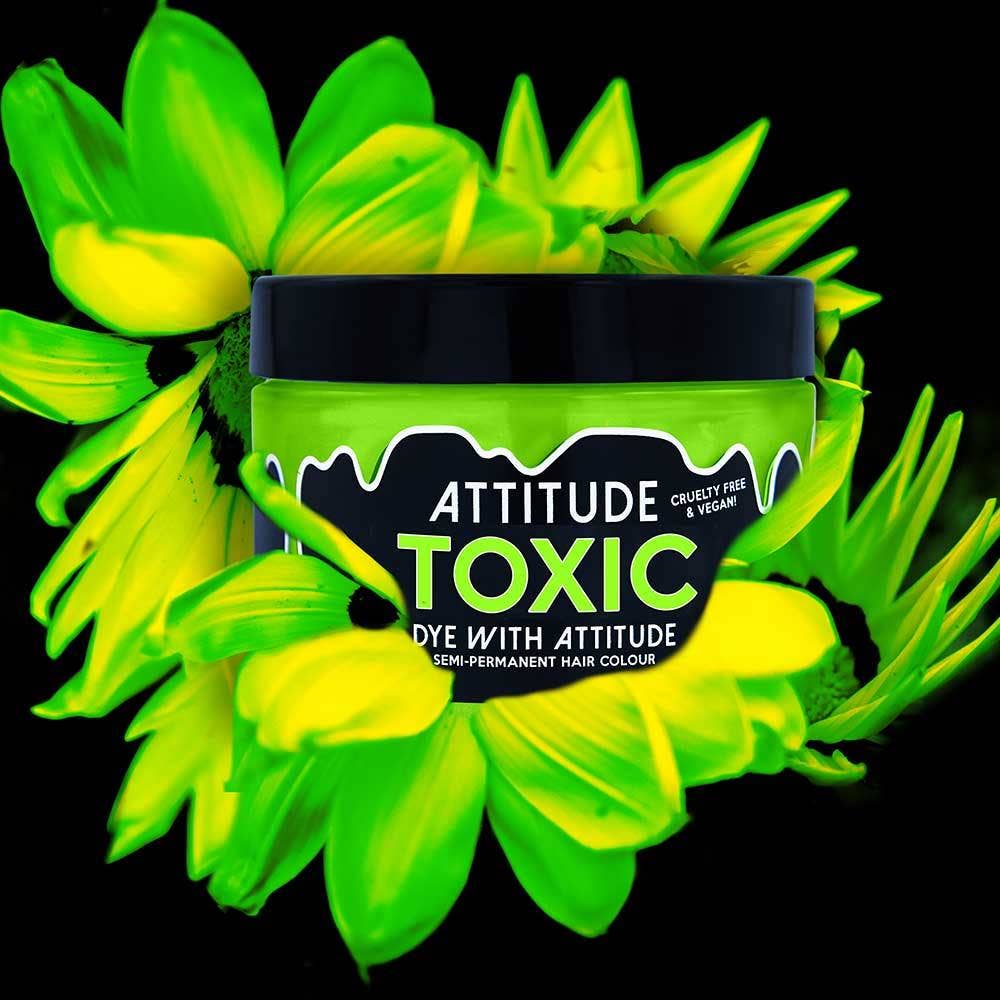 Attitude Hair Dye - Tintura per capelli verde UV tossica, vegana, cruelty-free