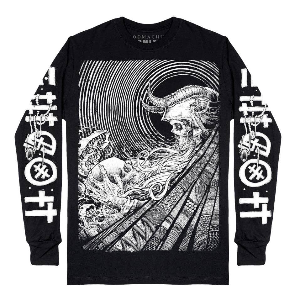 Godmachine T-shirt unisex a manica lunga con ritratto di una signora
