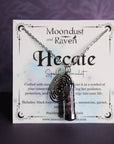 Moondust and Raven - Collana con amuleto Hecate Spell Jar, gioielli in cristallo da strega