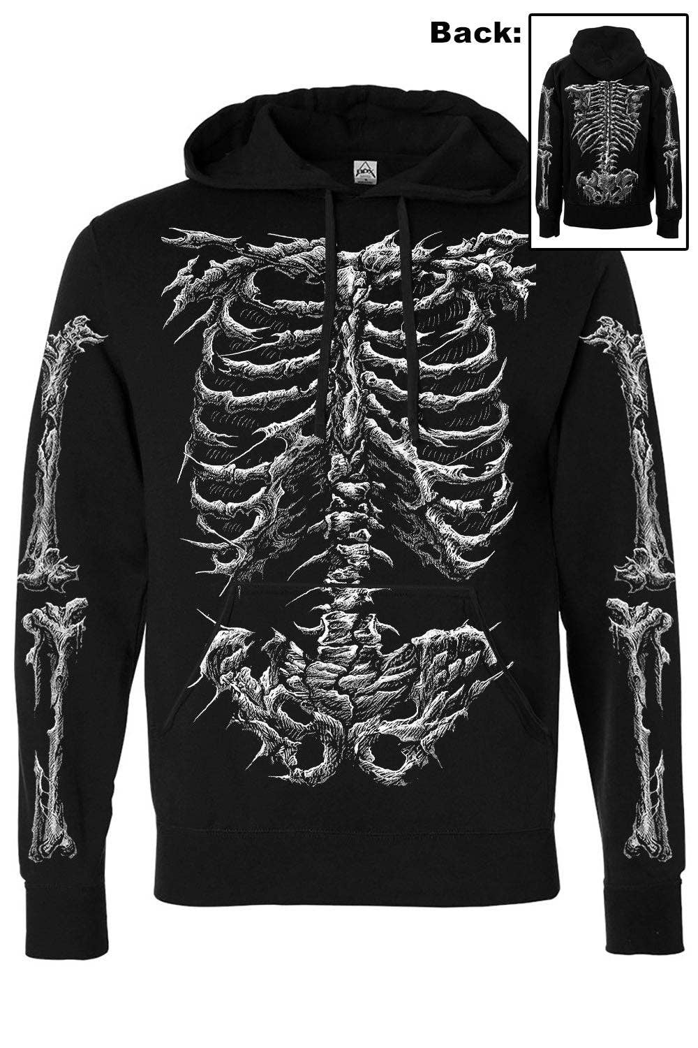 vampirefreaks - Felpa con cappuccio Dead Inside Skeleton