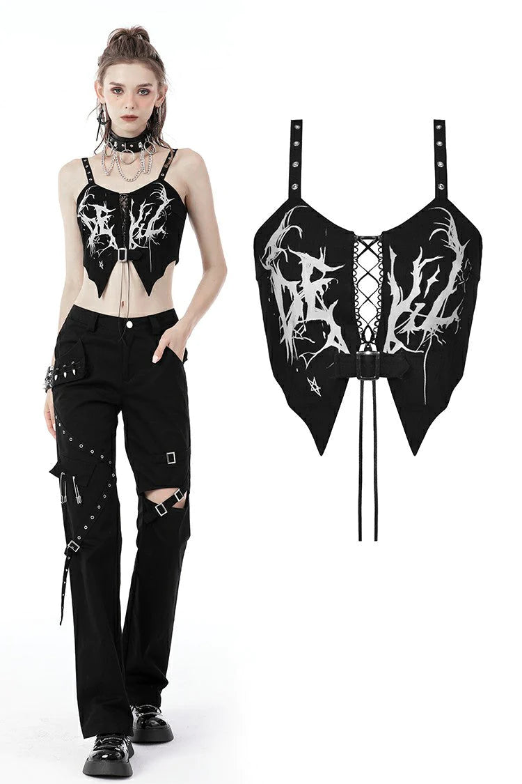 Gothic punk ghost crop top "Dark in Love"