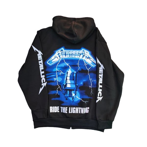 Hoodie Metallica Ride the Lightning 2 layer con stampe
