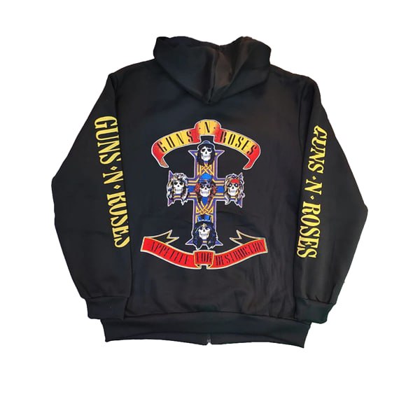 Hoodie Guns' n Roses 2 layer con stampe