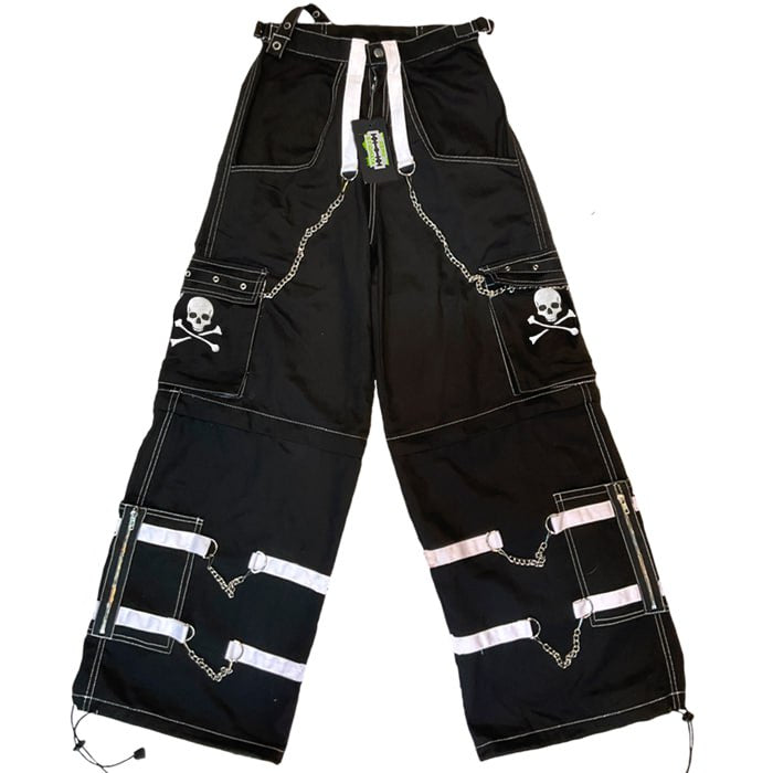 Pantaloni Cargo Black & White Skull