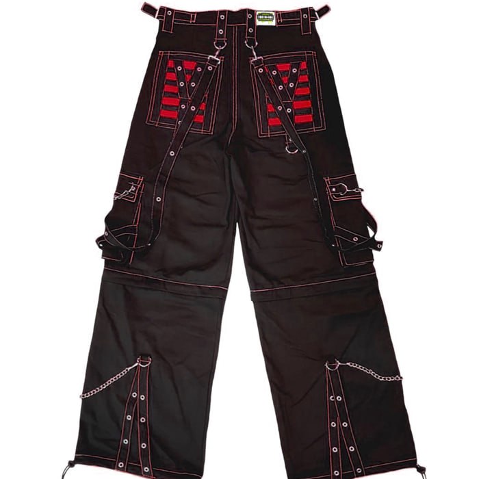 Pantaloni Cargo cybergoth Black & Red