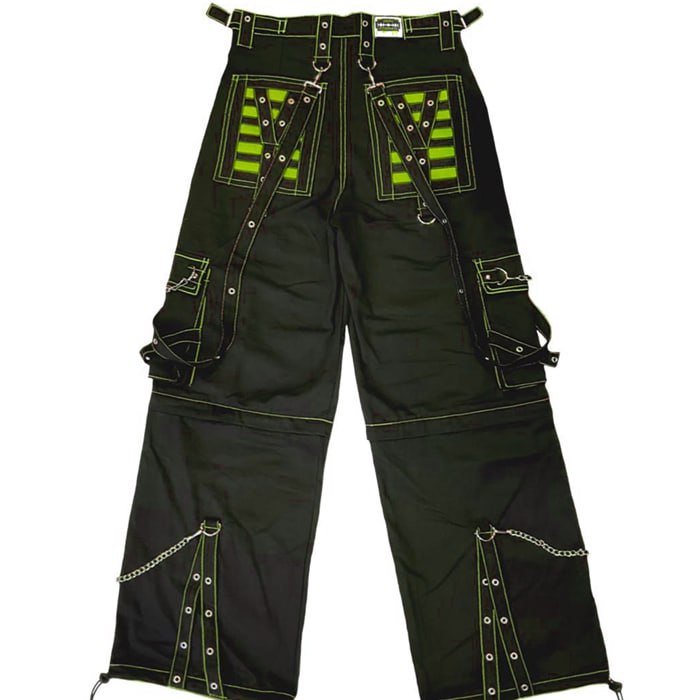 Pantaloni Cargo cybergoth Black & acid green