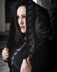 RESTYLE SACRUM HOODIE WITH ROSE WINDOW EMBROIDERY
