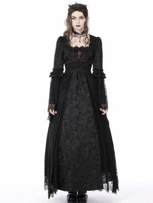 Abito lungo con ricamo di corte gotica "Dark in Love"
