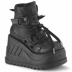 DEMONIA STOMP-60 Black Vegan Leather