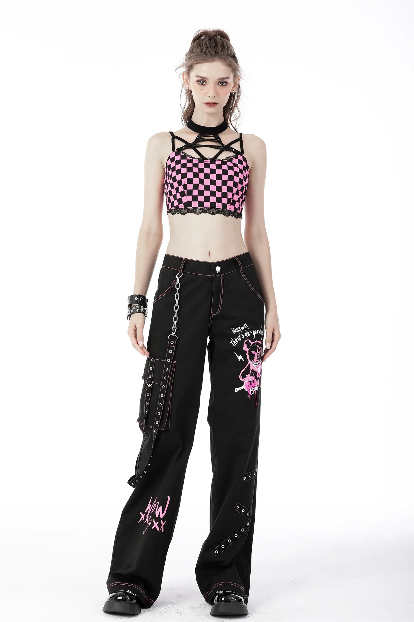 Rebel fashion danger bear metal studded baggy trousers &quot;Dark in Love&quot;