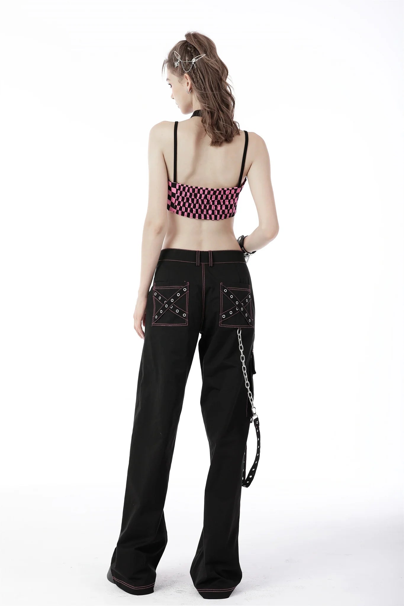 Rebel fashion danger bear metal studded baggy trousers "Dark in Love"