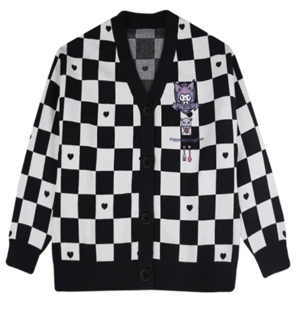 Maglione nero cardigan  Kuromi
