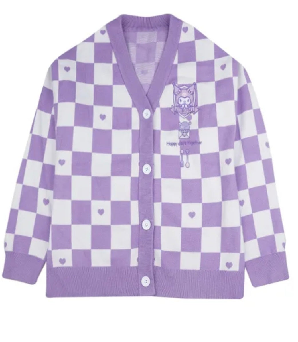 Maglione viola cardigan  Kuromi