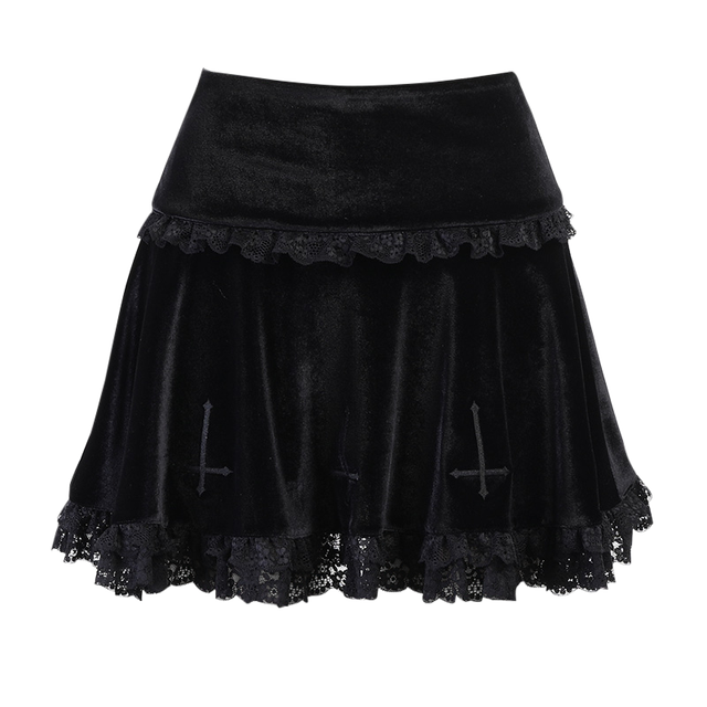 Gonna Velvet Cross Black